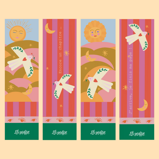 Marque-pages illustrés –  Lot de deux