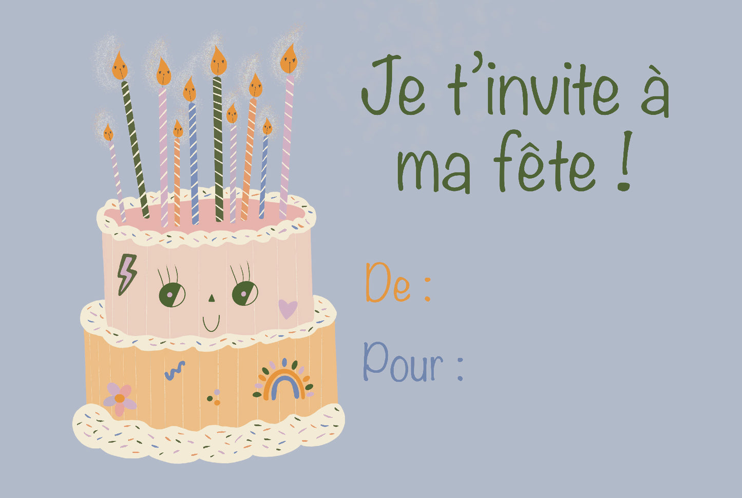 Kit cartes invitation anniversaire