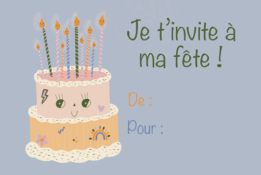 Kit cartes invitation anniversaire