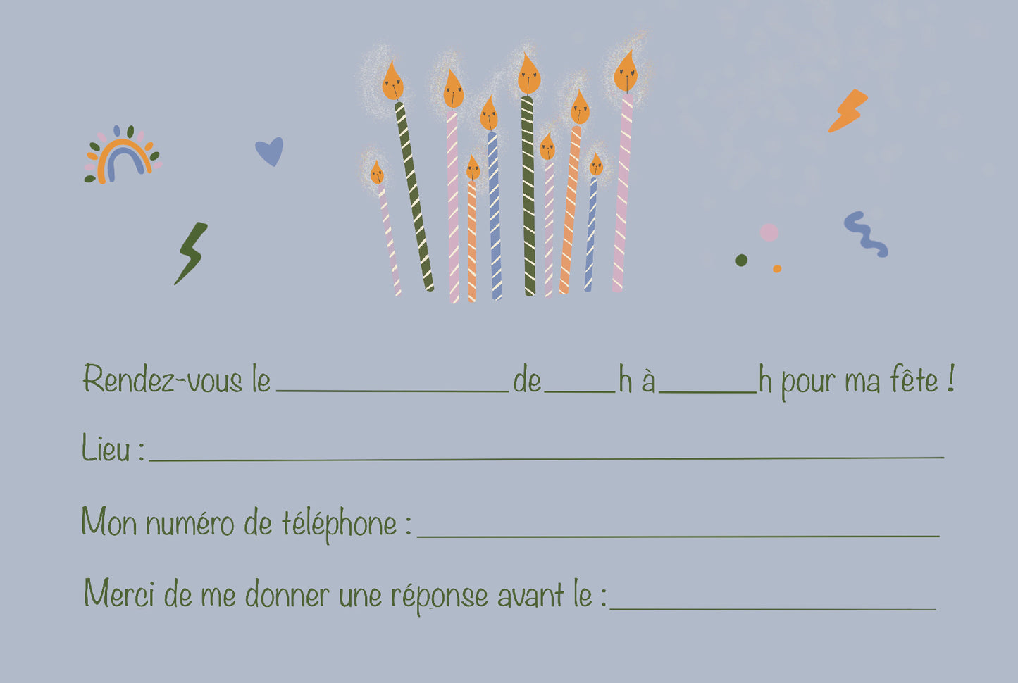 Kit cartes invitation anniversaire