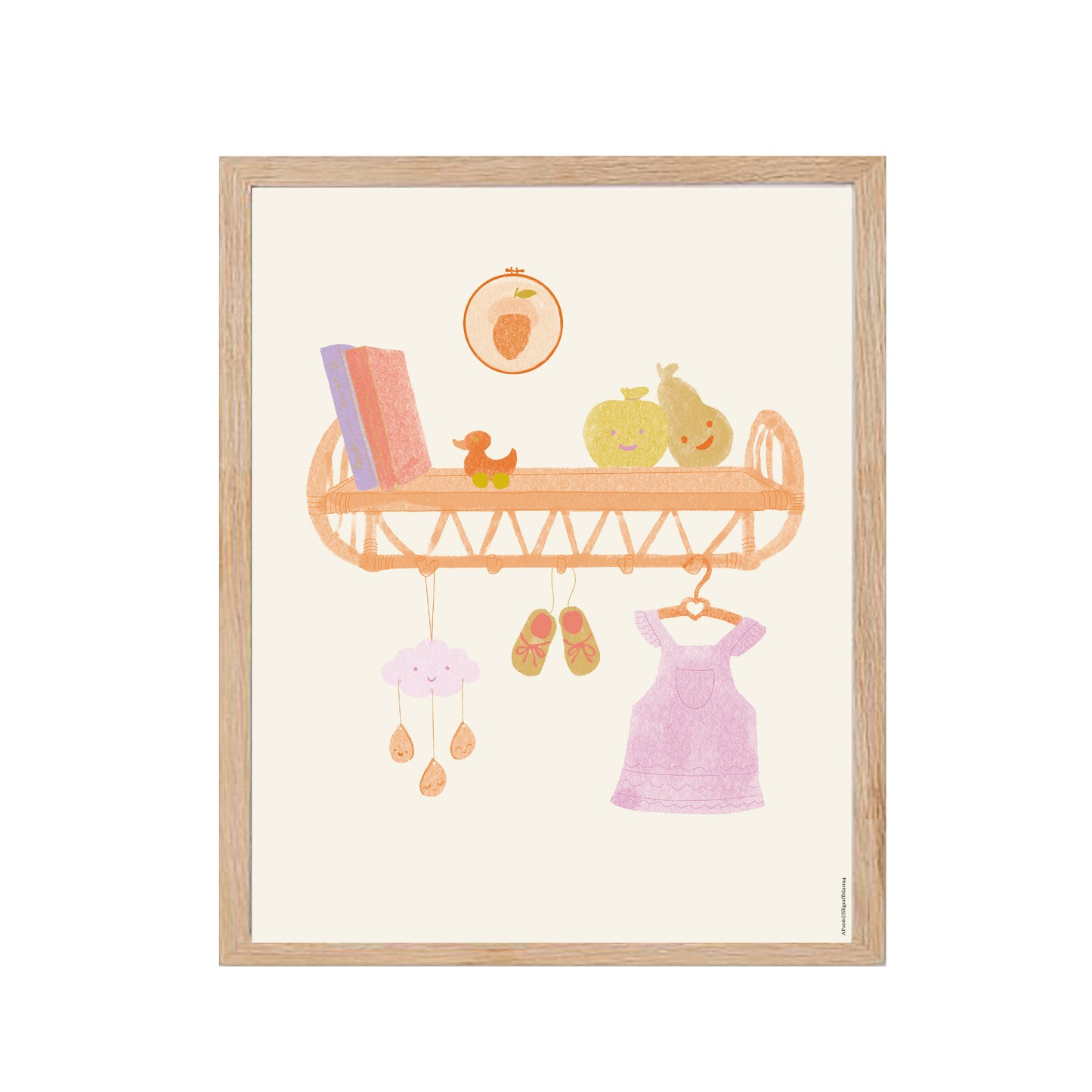 Chambre bébé nuage et robe - Affiche Murale