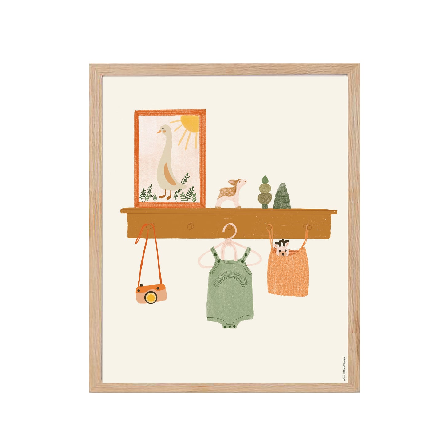 Chambre bébé - oie et romper - Affiche Murale