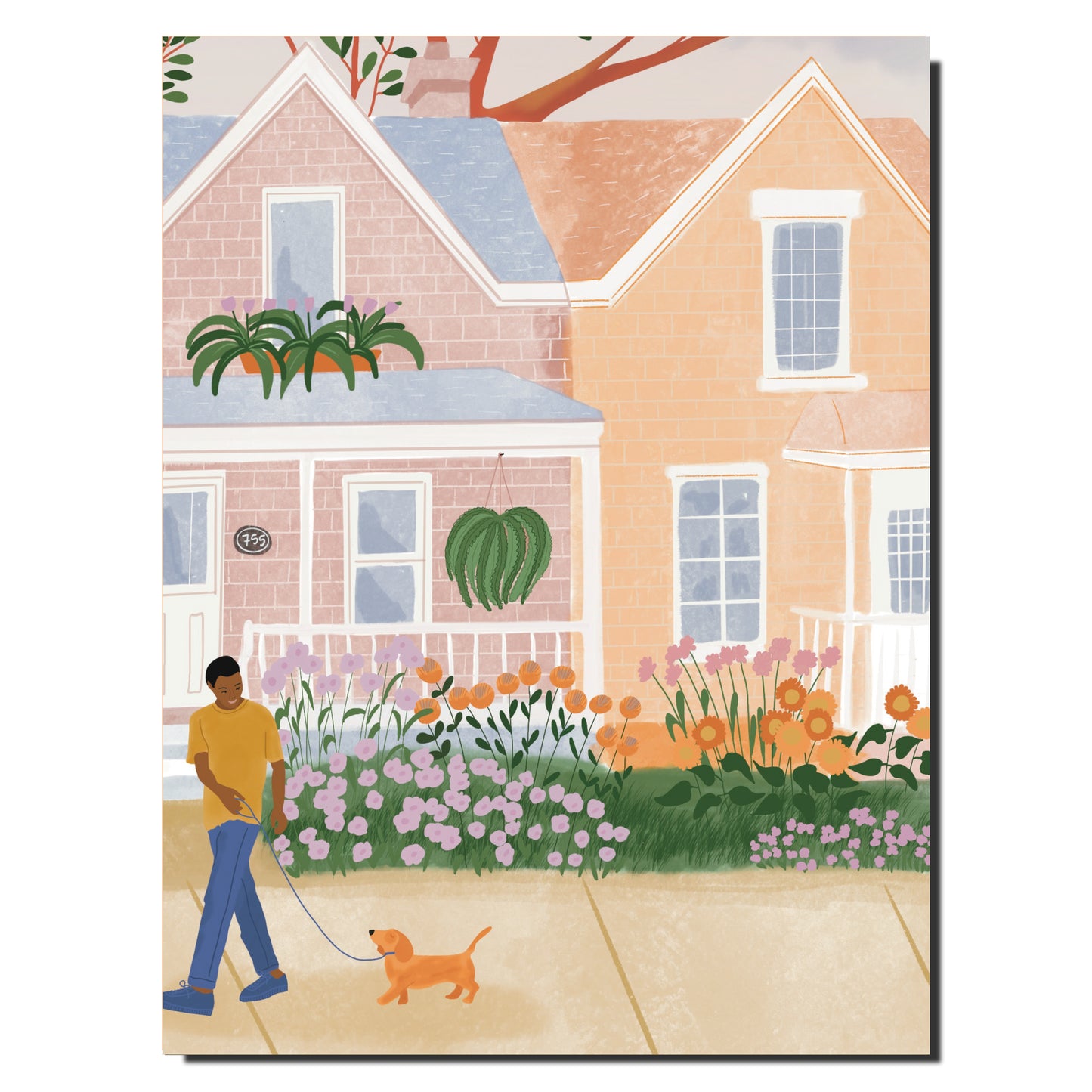 Cahier illustré Montréal - Maison fleuries