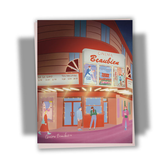 Carte de souhait illustrée – Montréal, Cinéma Beaubien