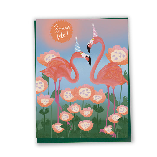 Bonne fête (Flamants roses) - Carte de souhaits