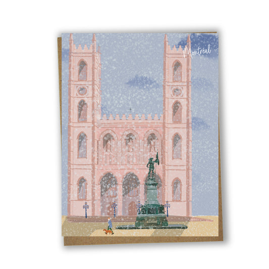Carte de souhaits illustrée – Montréal, Basilique Notre-Dame