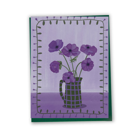 Carte de souhaits illustrée – Violettes