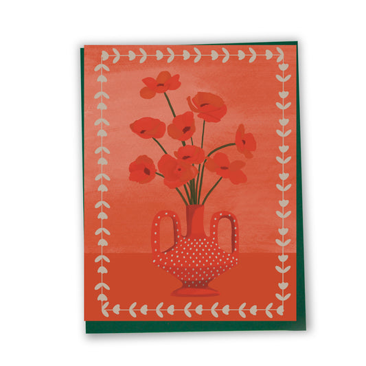 Carte de souhaits illustrée – Coquelicots