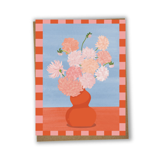Carte de souhaits illustrée – Dahlias