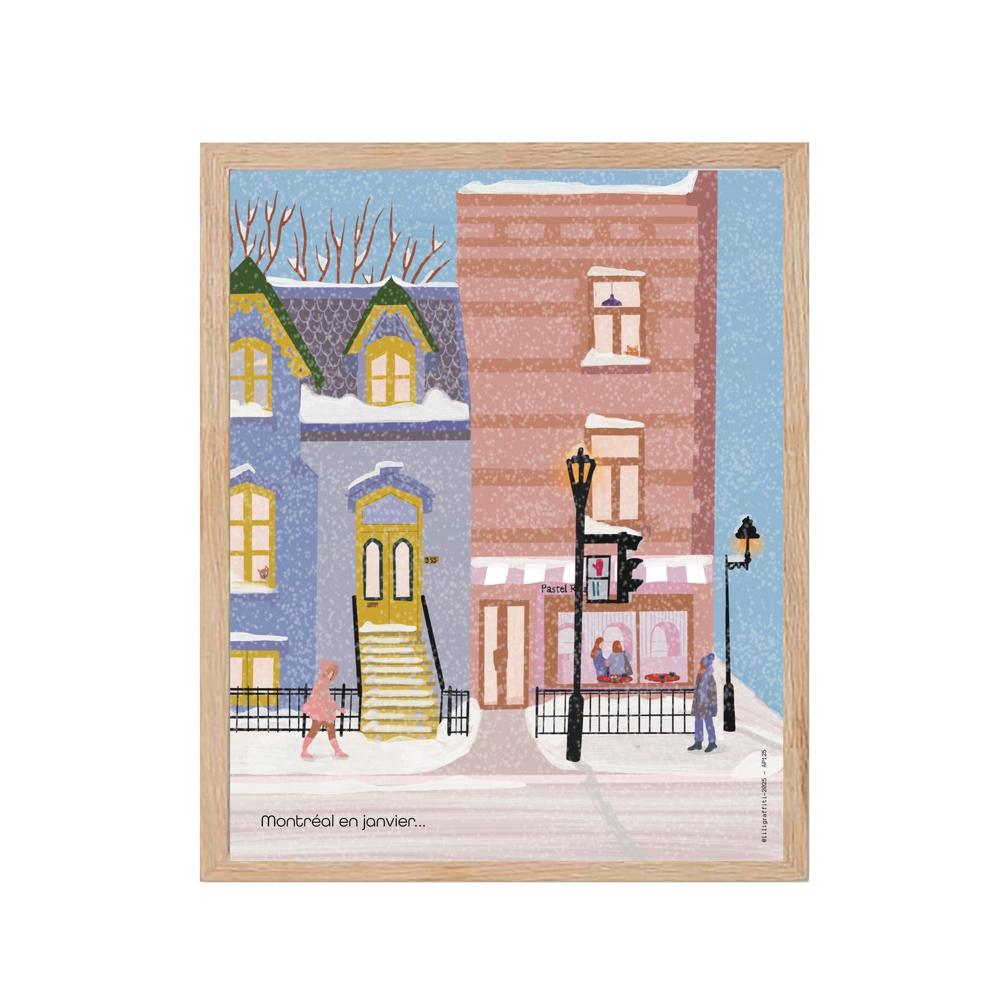 Affiche murale illustrée - Montréal en janvier
