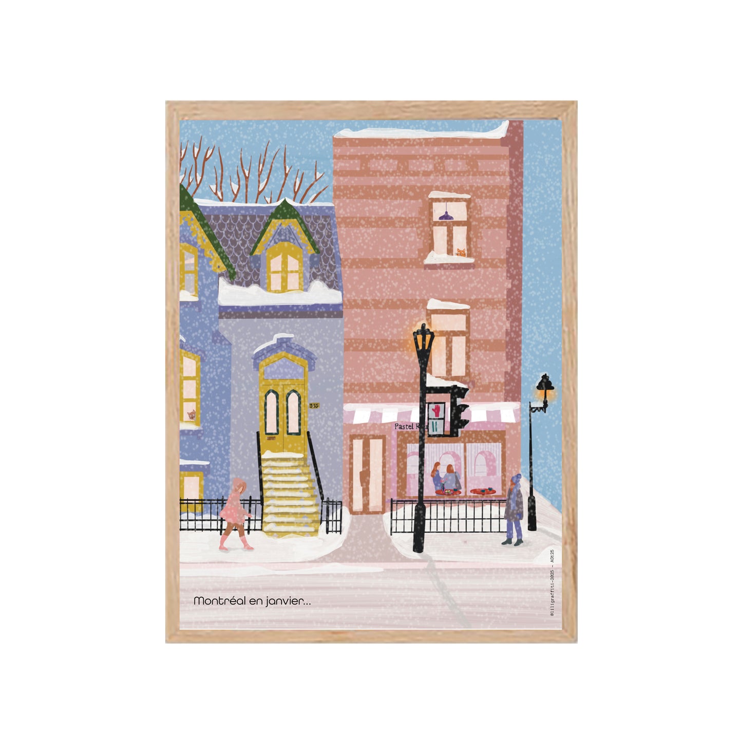 Affiche murale illustrée - Montréal en janvier