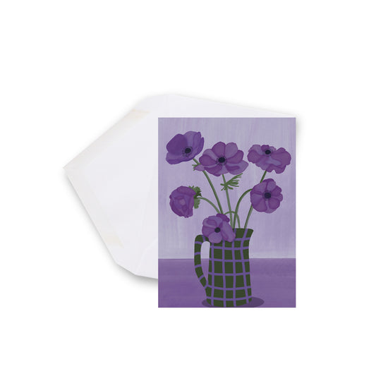 Mini carte de souhaits illustrée - Violettes