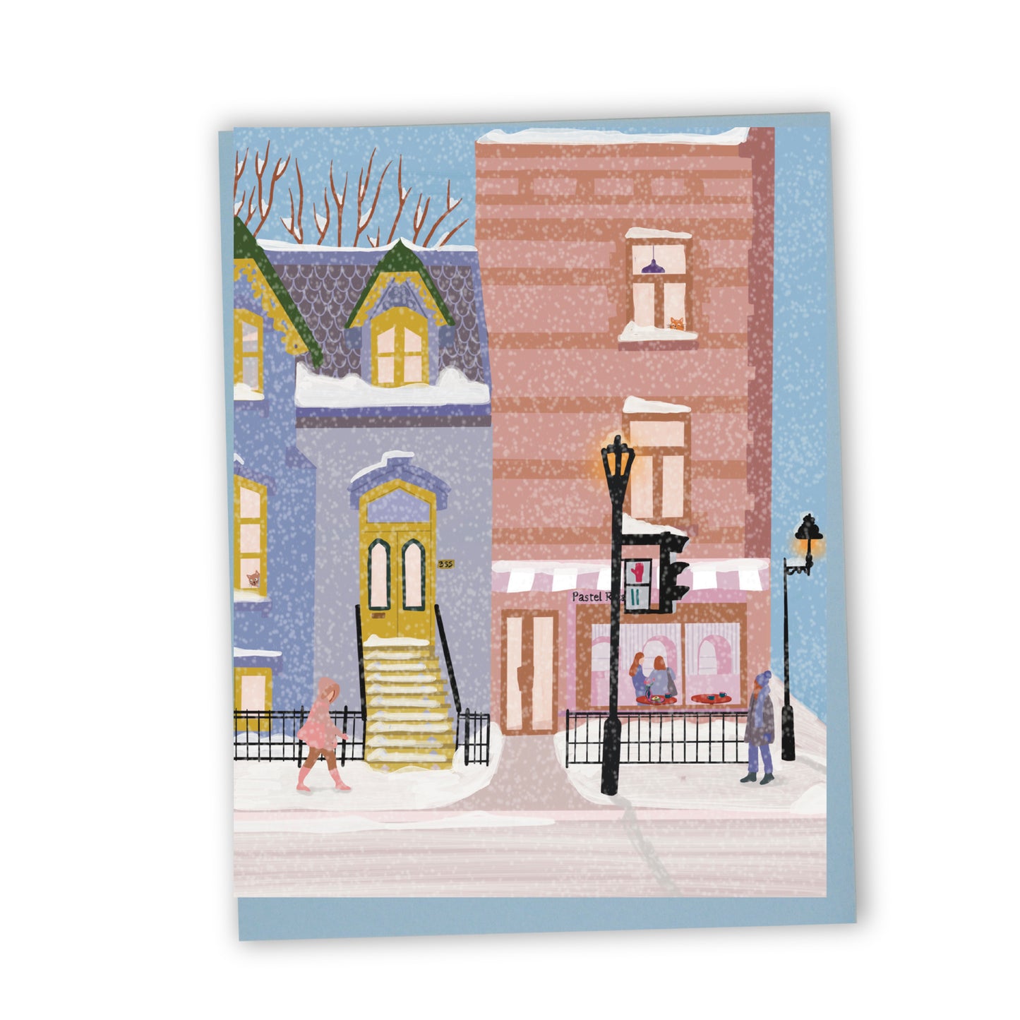 Carte de souhaits illustrée – Montréal en janvier