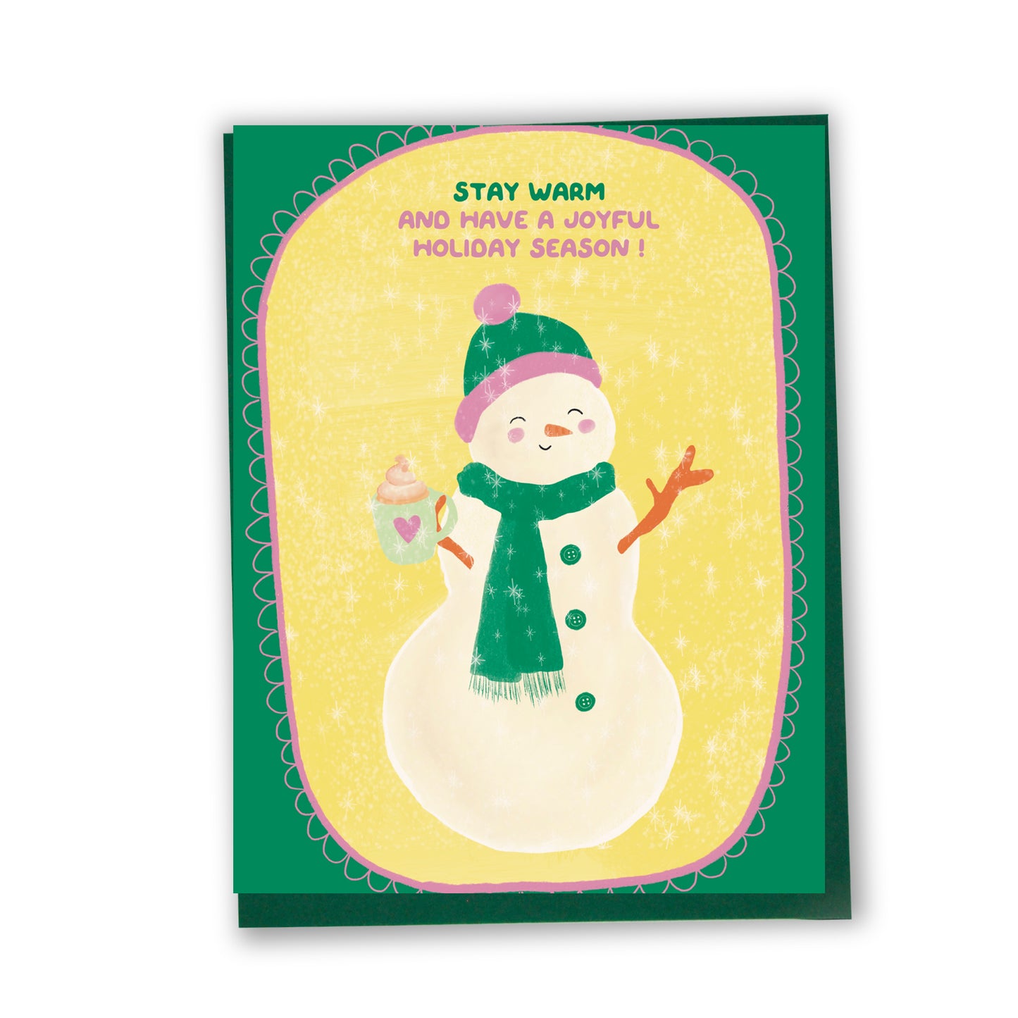 Carte de souhaits illustrée – Temps des fêtes kawaii