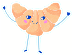 Sticker vinyle – Croissant kawaii