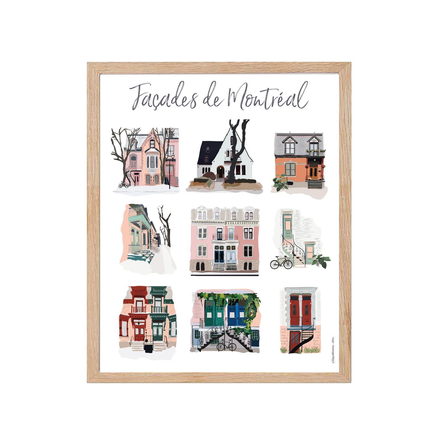 Montréal - façades - Affiche Murale