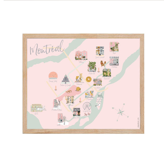 Carte de Montréal - Affiche Murale