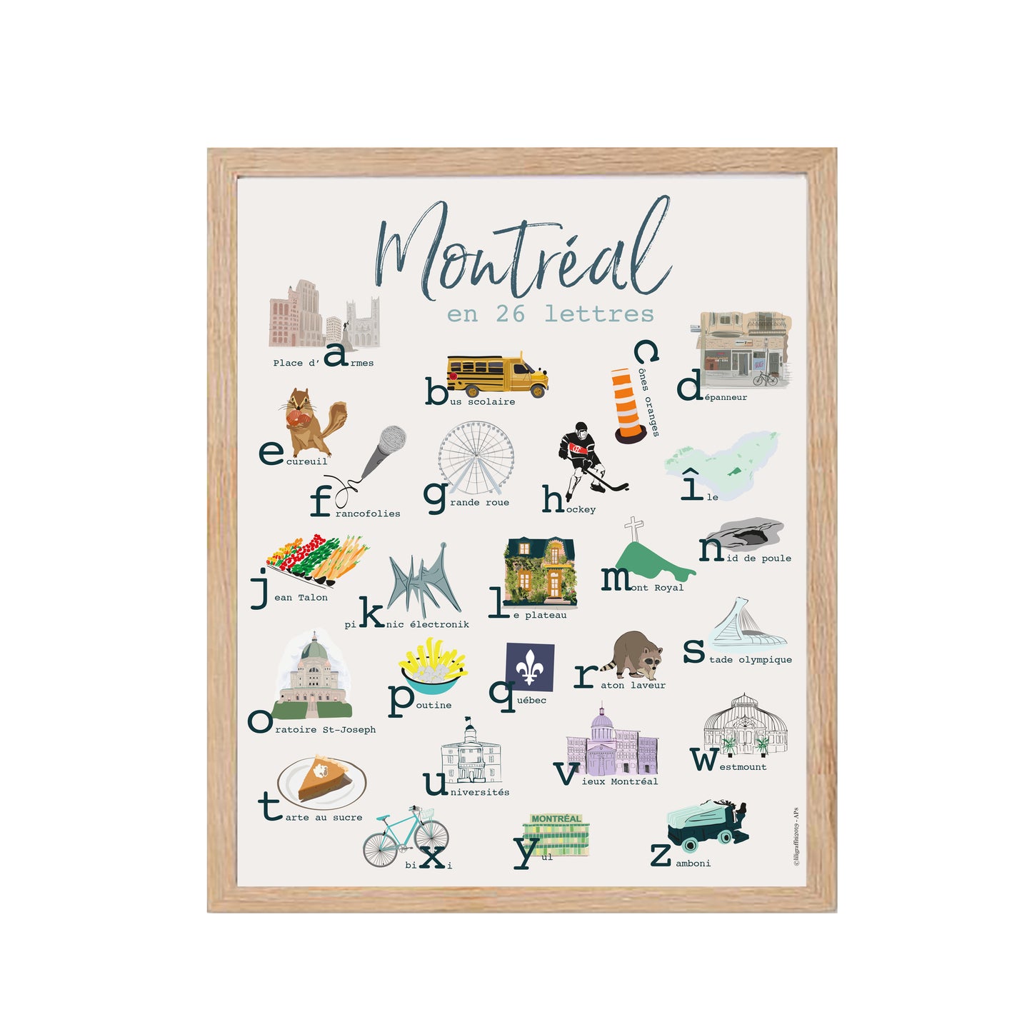 Montréal en 26 lettres - Affiche Murale