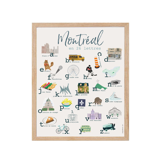 Montréal en 26 lettres - Affiche Murale