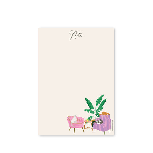 Bloc-notes illustré - Chats cosy et plantes