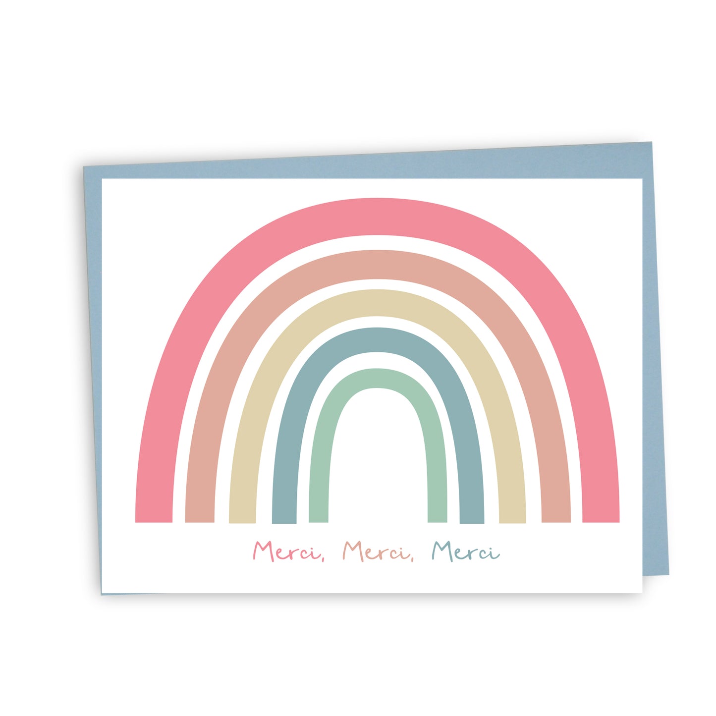 Carte de souhaits illustrée – Merci (Arc-en-ciel)