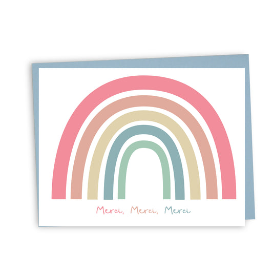 Carte de souhaits illustrée – Merci (Arc-en-ciel)
