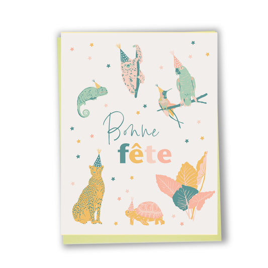 Bonne fête - Animaux exotiques - Carte de souhaits