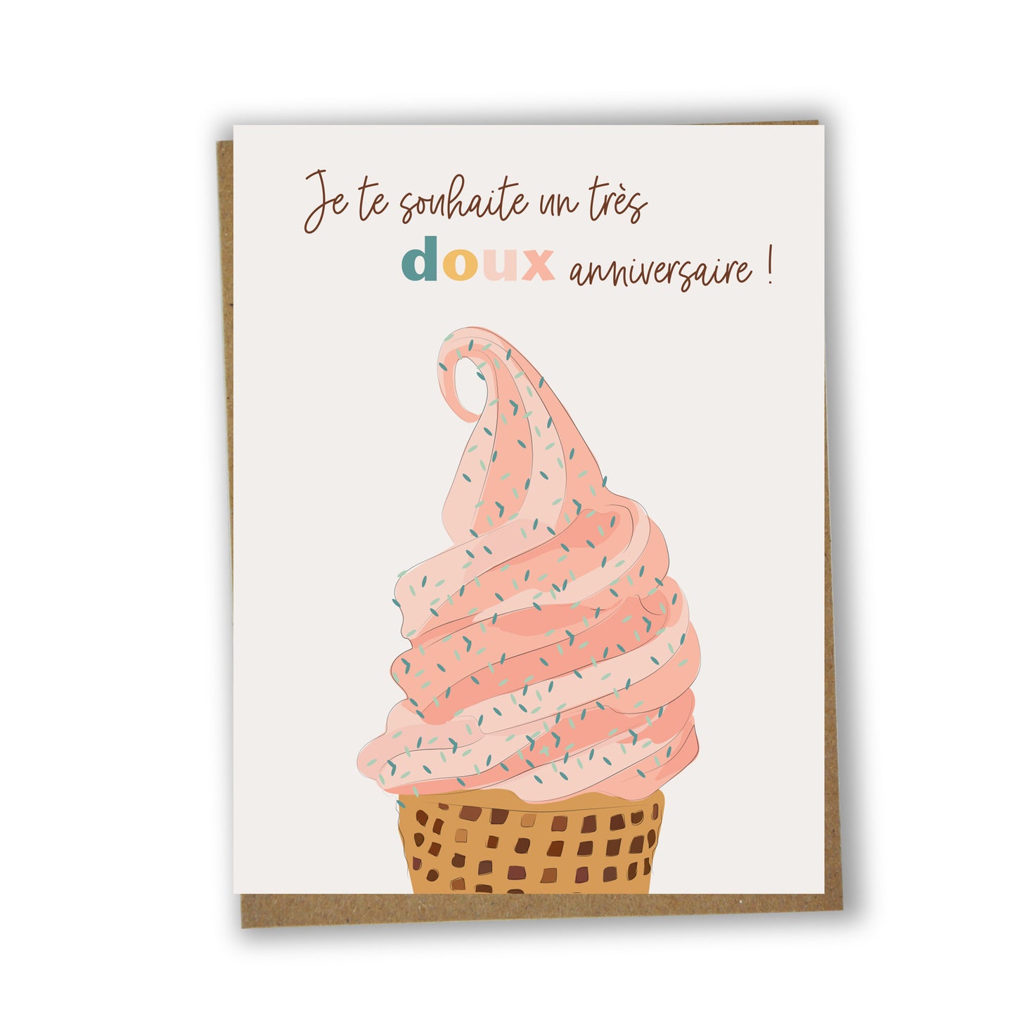 Doux anniversaire - Crème glacée - Carte de souhaits