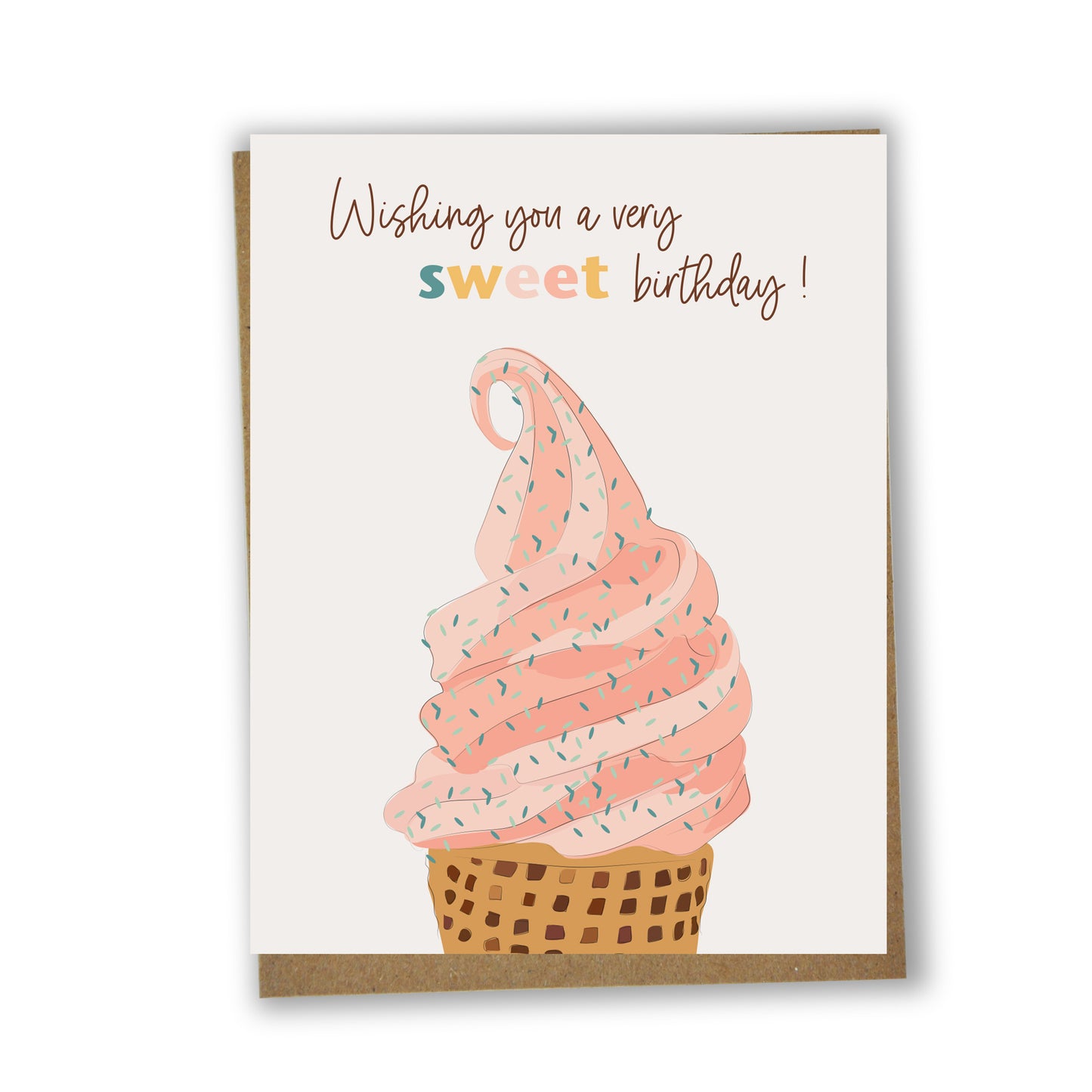Doux anniversaire - Crème glacée - Carte de souhaits