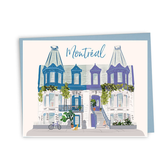 Carte de souhaits illustrée – Montréal, Carré Saint Louis