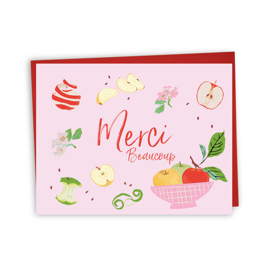 Carte de souhaits illustrée – Merci beaucoup (Pommes)