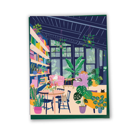 Carte de souhaits illustrée - Jardin d'hiver