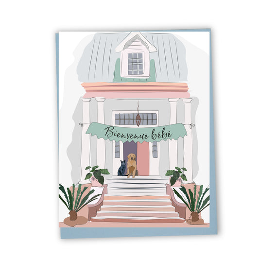 Carte de souhaits illustrée - Bienvenue Bébé
