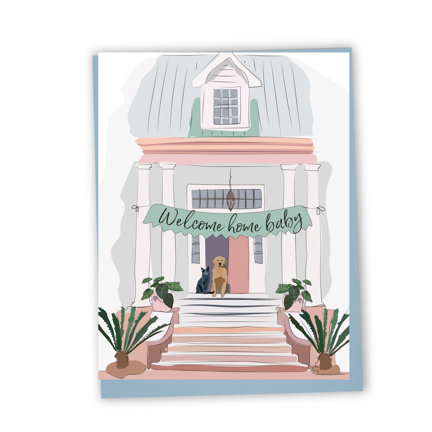 Carte de souhaits illustrée - Bienvenue Bébé