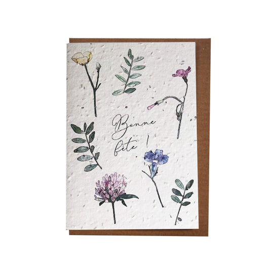 Carte de souhaits illustrée ensemencée – Bonne fête
