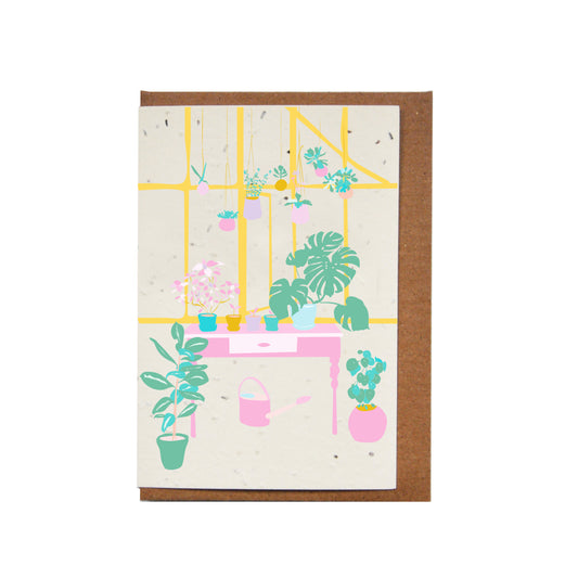 Carte de souhaits illustrée ensemencée – Plantes
