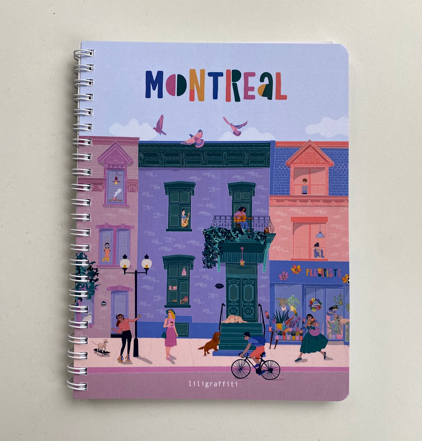 Cahier à spirales illustré Montréal