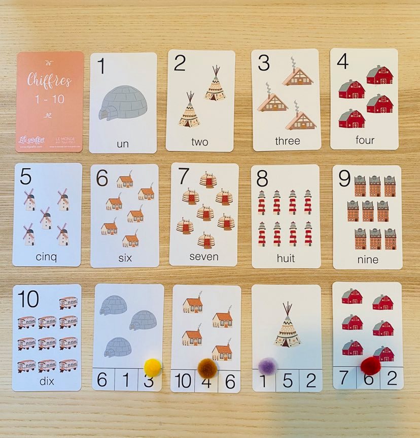 1-10 numbers flash cards