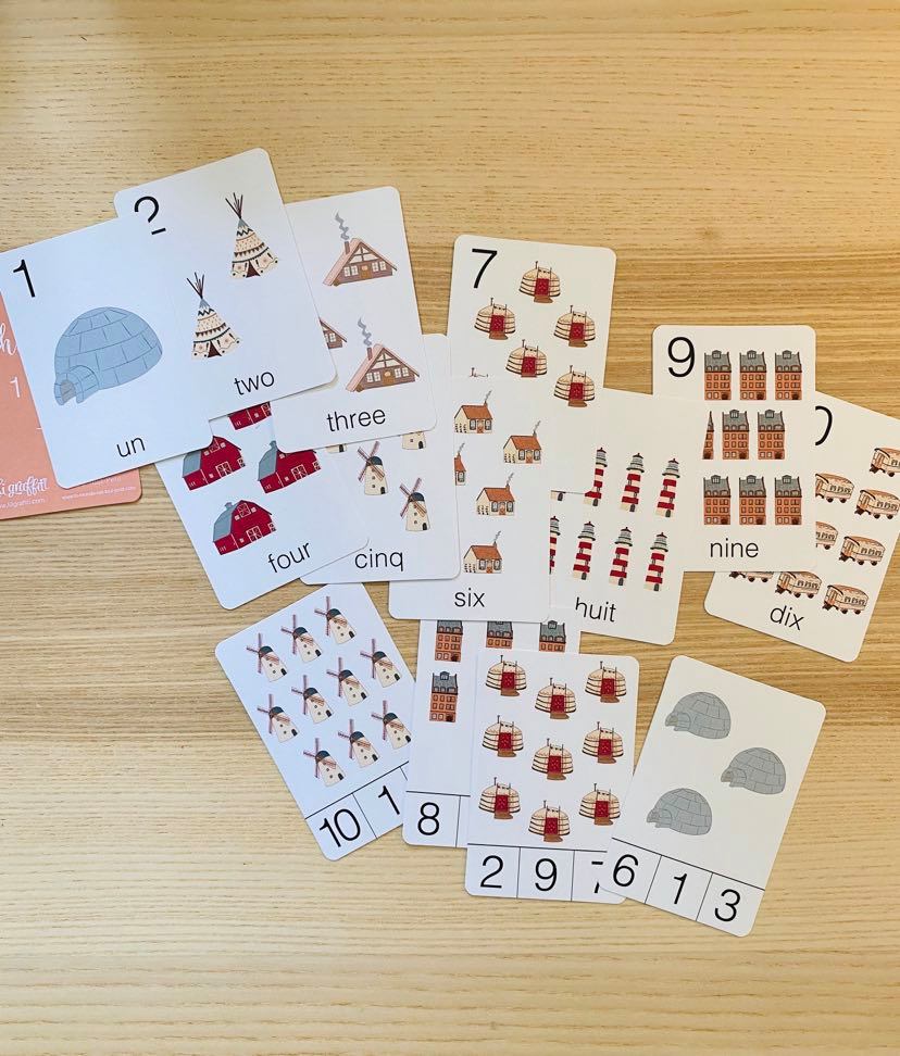 1-10 numbers flash cards