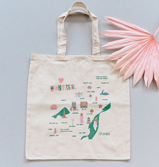 Sac à épicerie illustré - Carte de Montréal