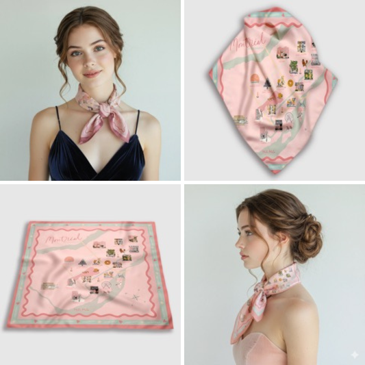 Foulard Carte de Montréal -  Mili Mila × Liligraffiti