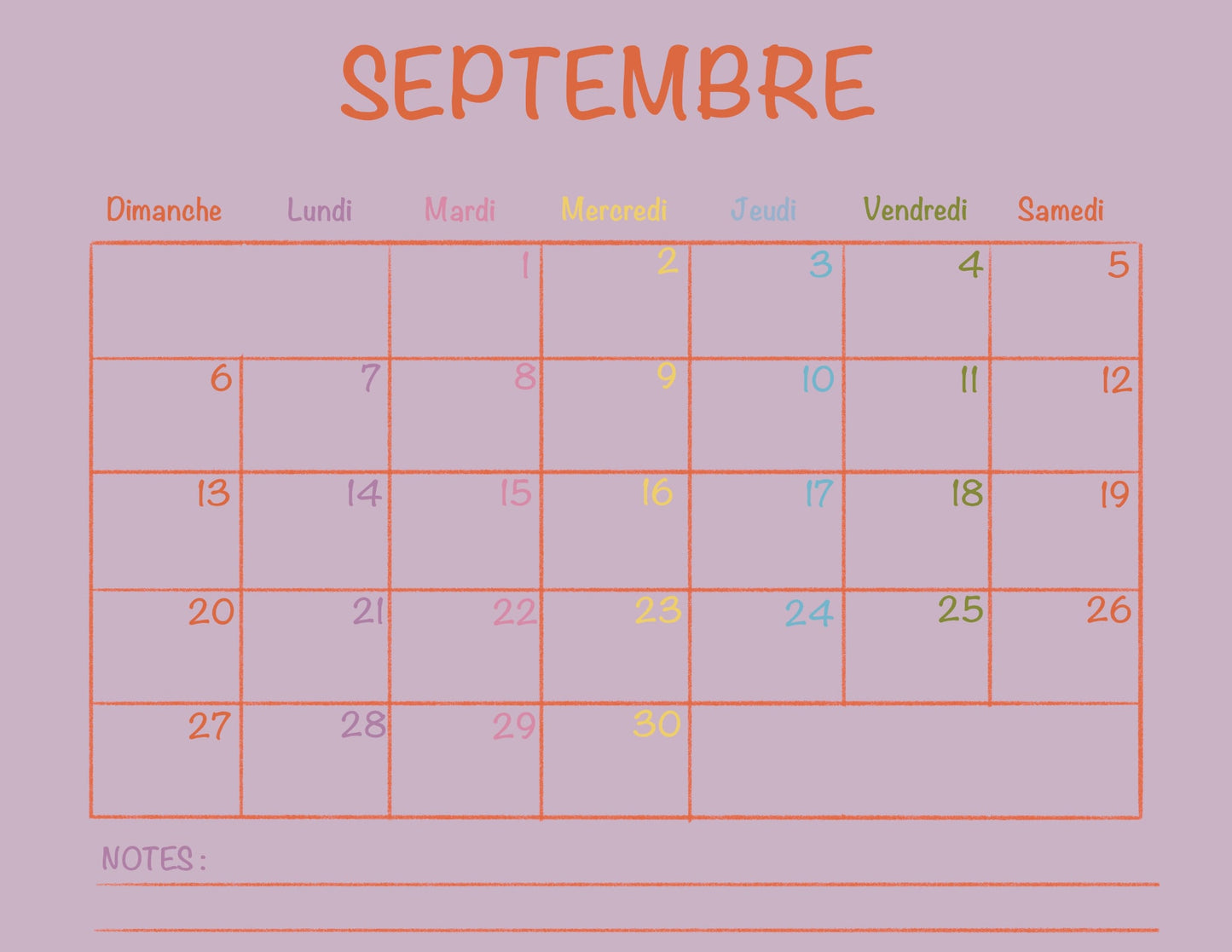 Calendrier illustré Montréal 2026