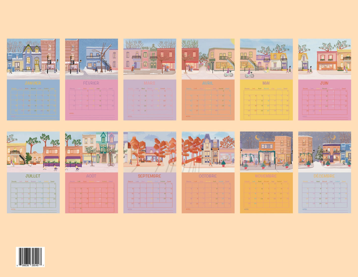 Calendrier illustré Montréal 2026