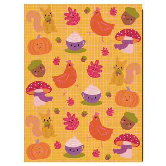 Kawaii Fall illustrated notebook
