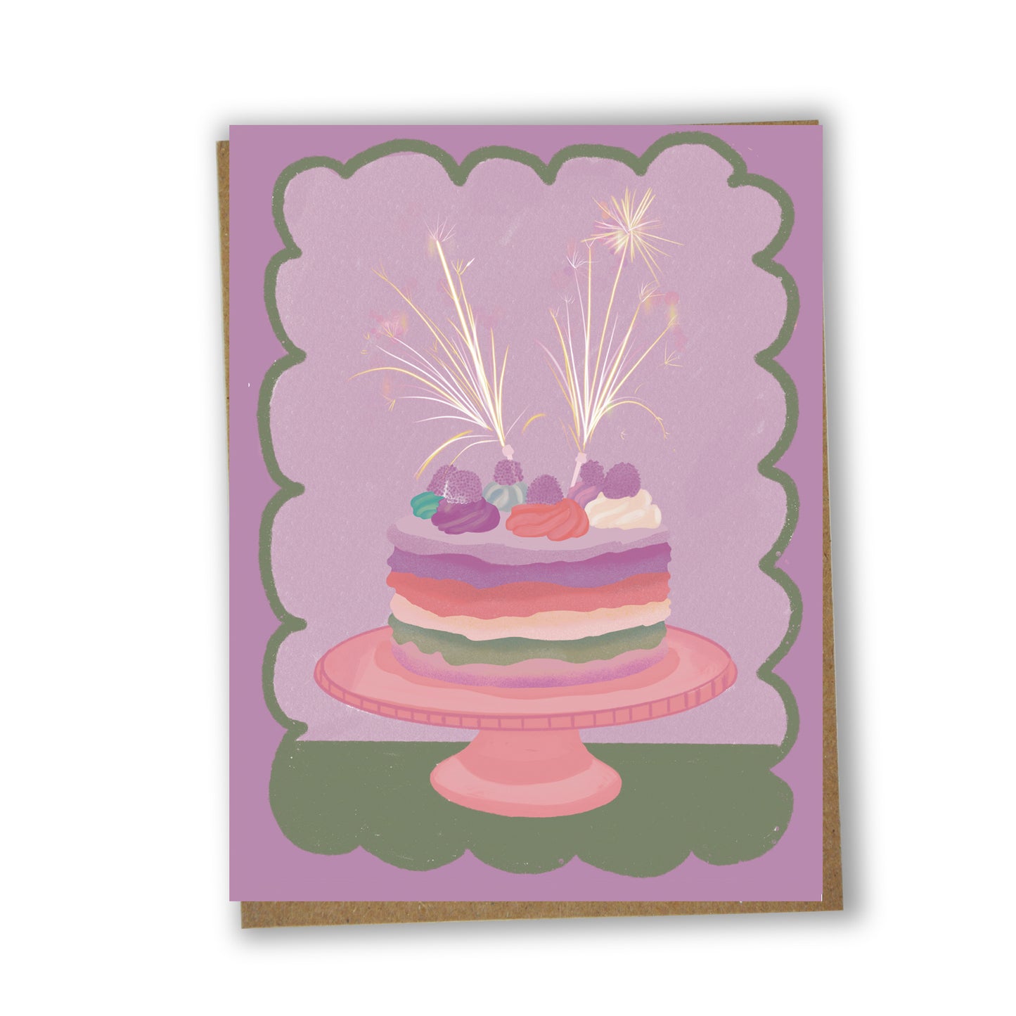 Carte d’anniversaire illustrée avec gâteau festif, imprimée à Montréal