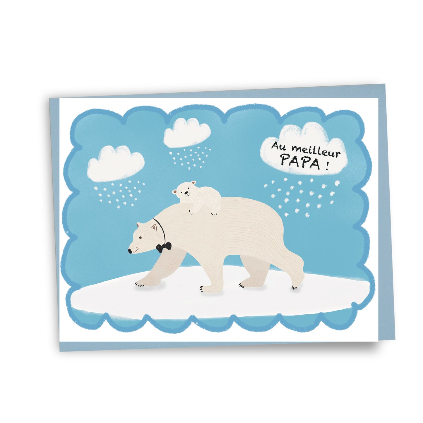 Carte fête des Pères illustrée avec ours et ourson, créée par une illustratrice montréalaise