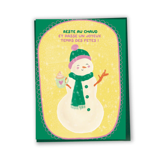 Carte de souhaits illustrée – Temps des fêtes kawaii