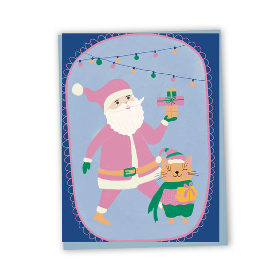 Carte de souhaits illustrée – Père-Noël kawaii