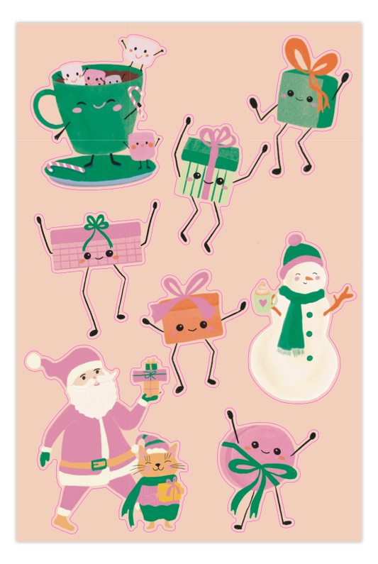 Planche de stickers – Noël kawaii